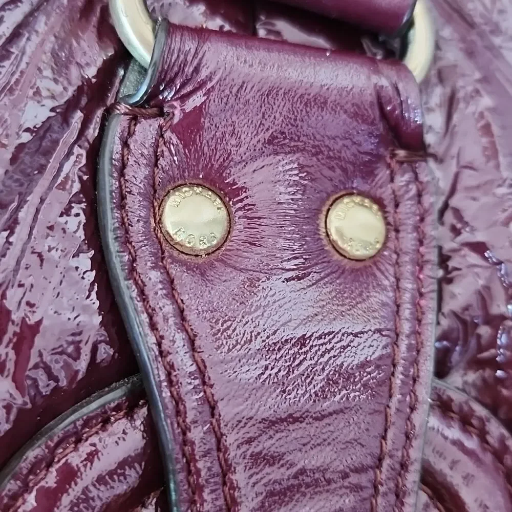Michael Kors Burgundy Patent Leather Shoulder Bag